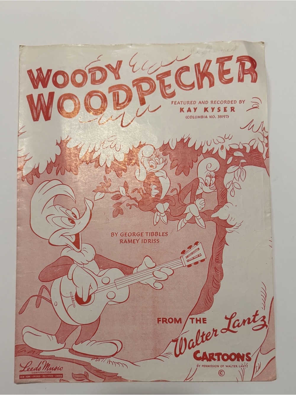 Vintage Woody Woodpecker Sheet Music Kay Kyser Walter Lantz Cartoon